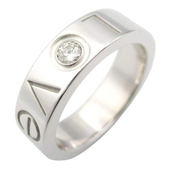 CARTIER 18k White Gold Diamond Love Ring - Picture 1 of 9